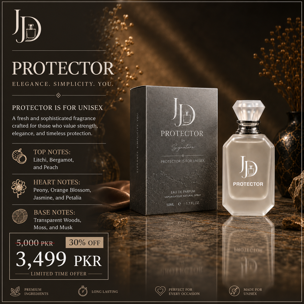 Protector Eau De Parfum – Luxury Unisex Perfume | Long Lasting Premium Fragrance 50ml